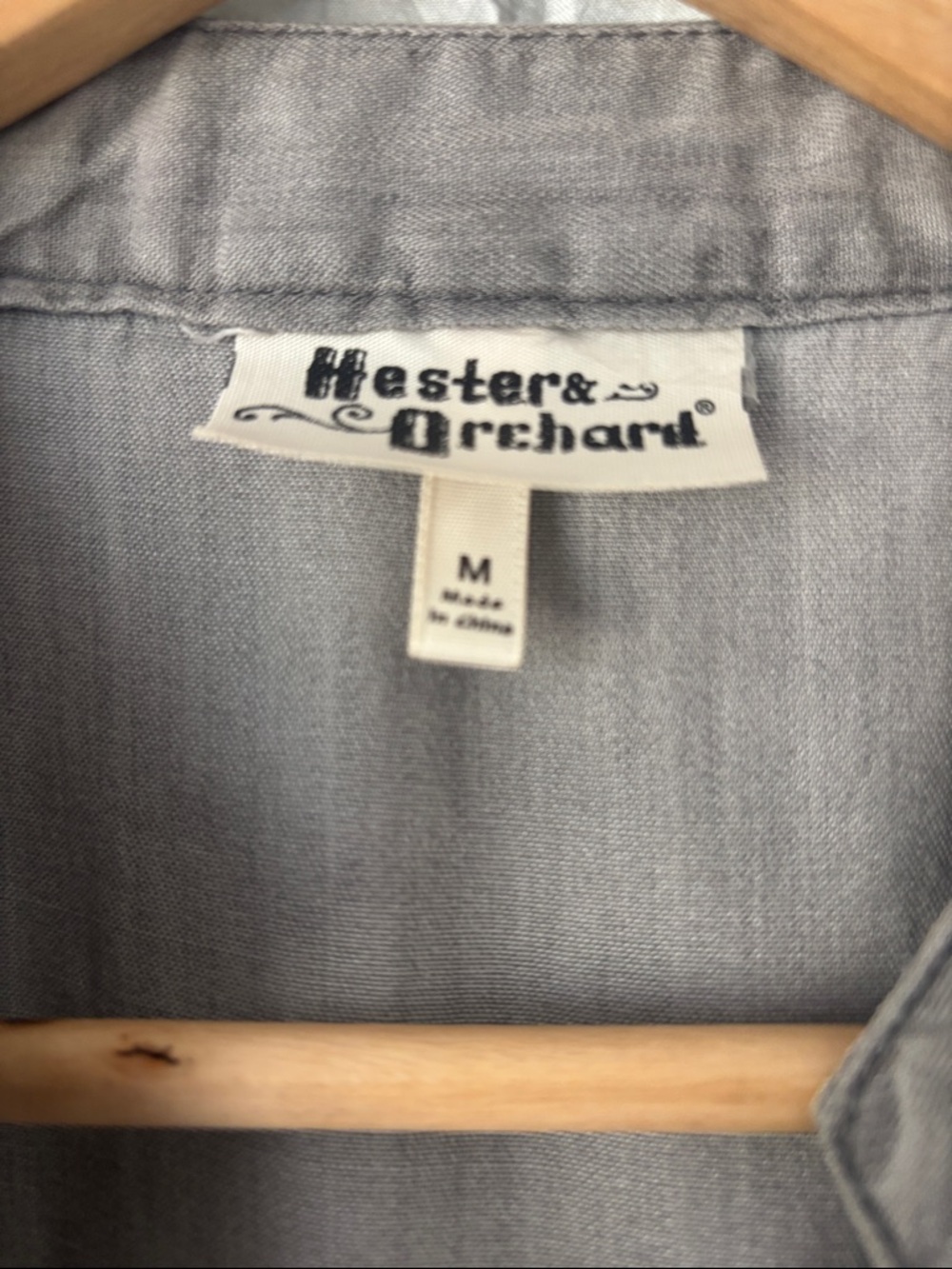Thread & Supply Frayed-Hem Button Front Blouse in Gray - Picture 5 of 13